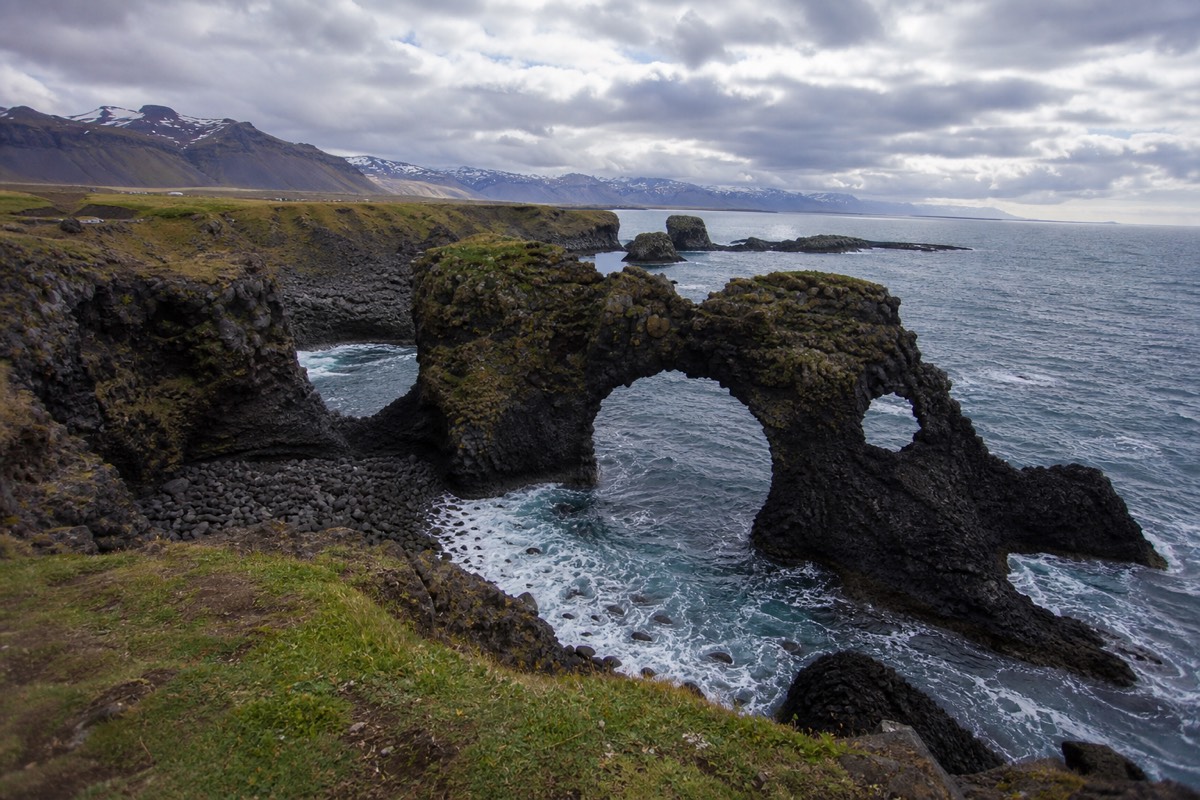 Basalt sea cliffs along the coast of the Snæfellsnes Peninsula
